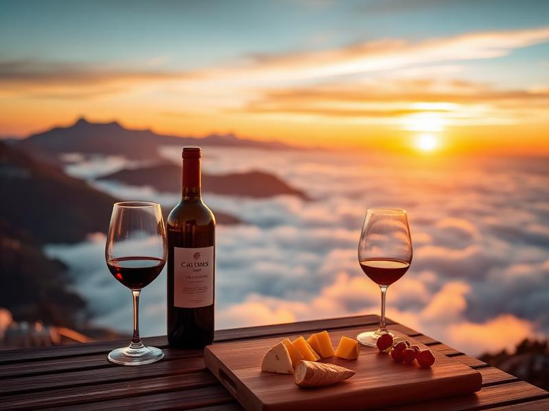 Wine tasting above the clouds